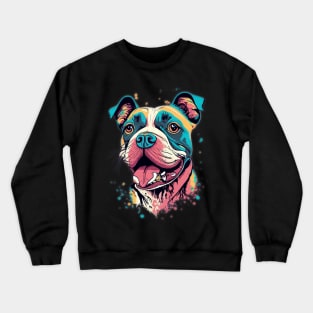 Very cute funny Dog painted colorful Crewneck Sweatshirt